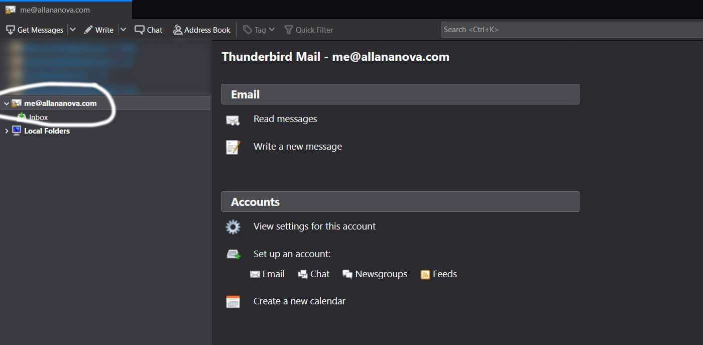 setup domain email with thunderbird